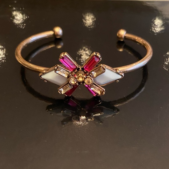 Jewelry - Teal & Pink Crystal Adjustable Cuff